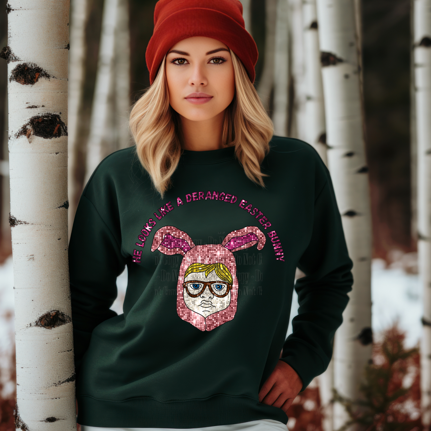 Deranged Easter Bunny Christmas Story Digital Design | Funny Holiday PNG