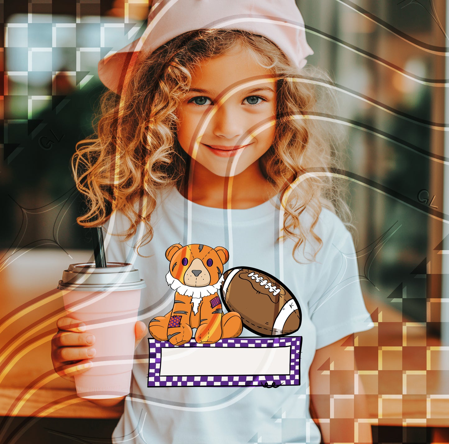 Game Day Mascot Cuties – Youth Name Custom Football Tee (Multiple Teams Available)