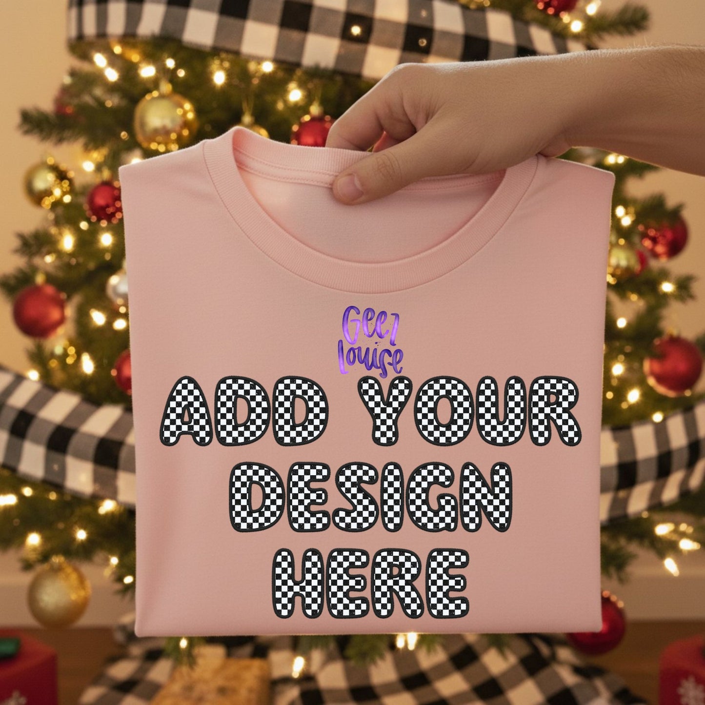 Christmas Tree Folded Shirt Mockups | Digital Download | Blank Flat Lay