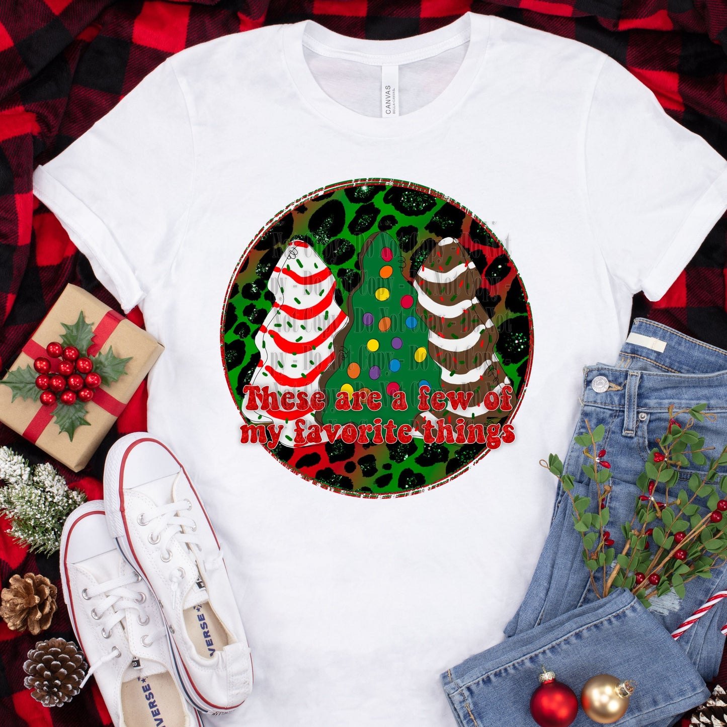 Favorite Things Digital Design | Christmas Tree Leopard Print PNG