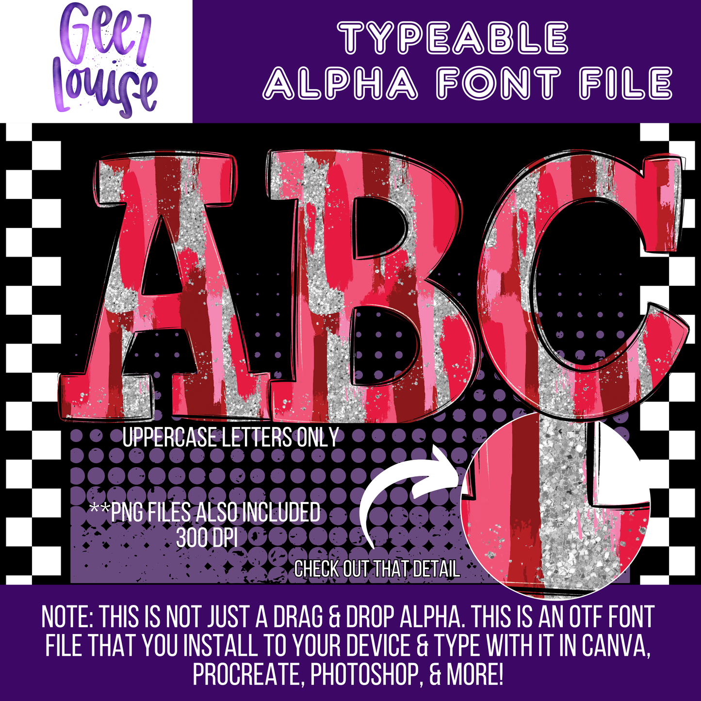 Red swatch - Typeable Font - Alpha Set- Digital Download- PNG