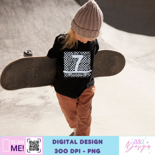 White skateboard back to school grades - Digital Download- PNG