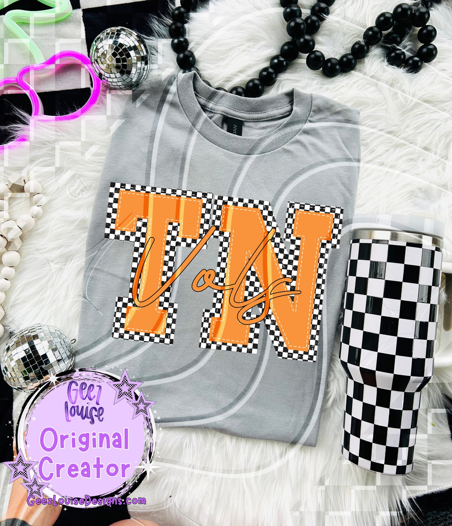 TN Vols Checkered PNG Design