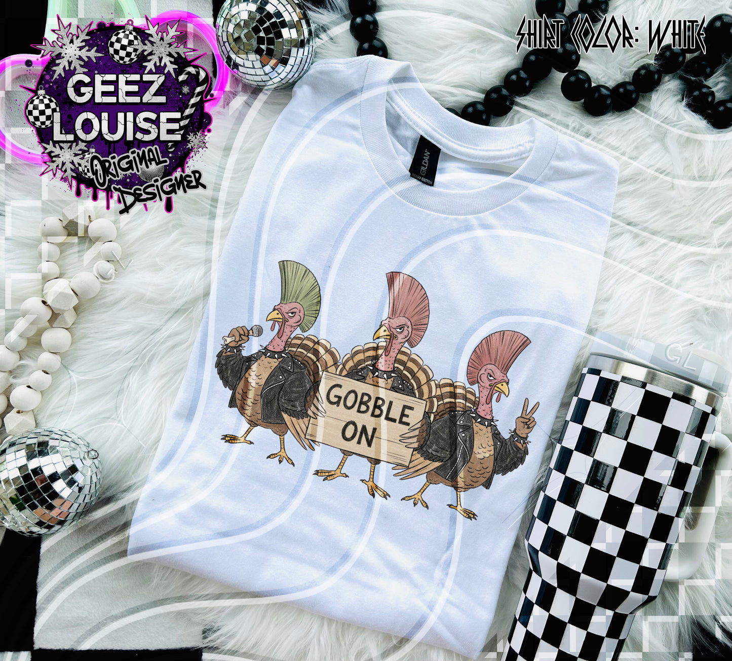 Gobble On | Punk Rock Turkey Trio Thanksgiving Digital Design