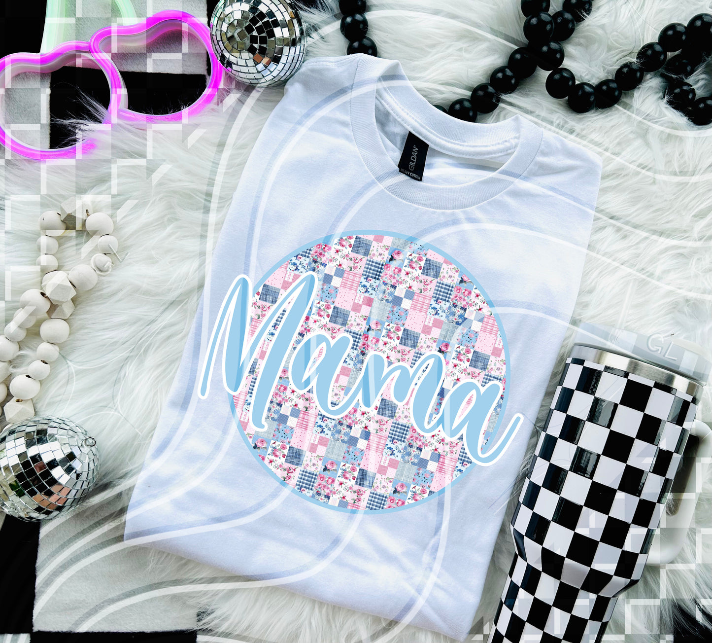 Patchwork Circle Name PNGs – Gigi, Titi, Mama, Nana + Custom