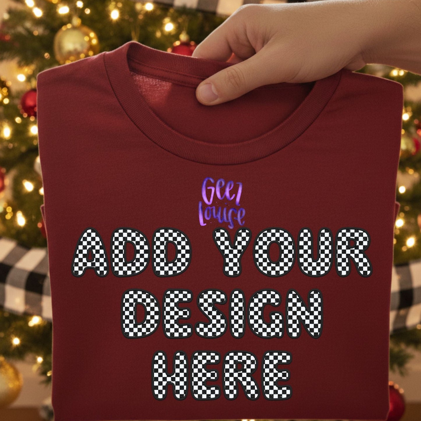 Christmas Tree Folded Shirt Mockups | Digital Download | Blank Flat Lay