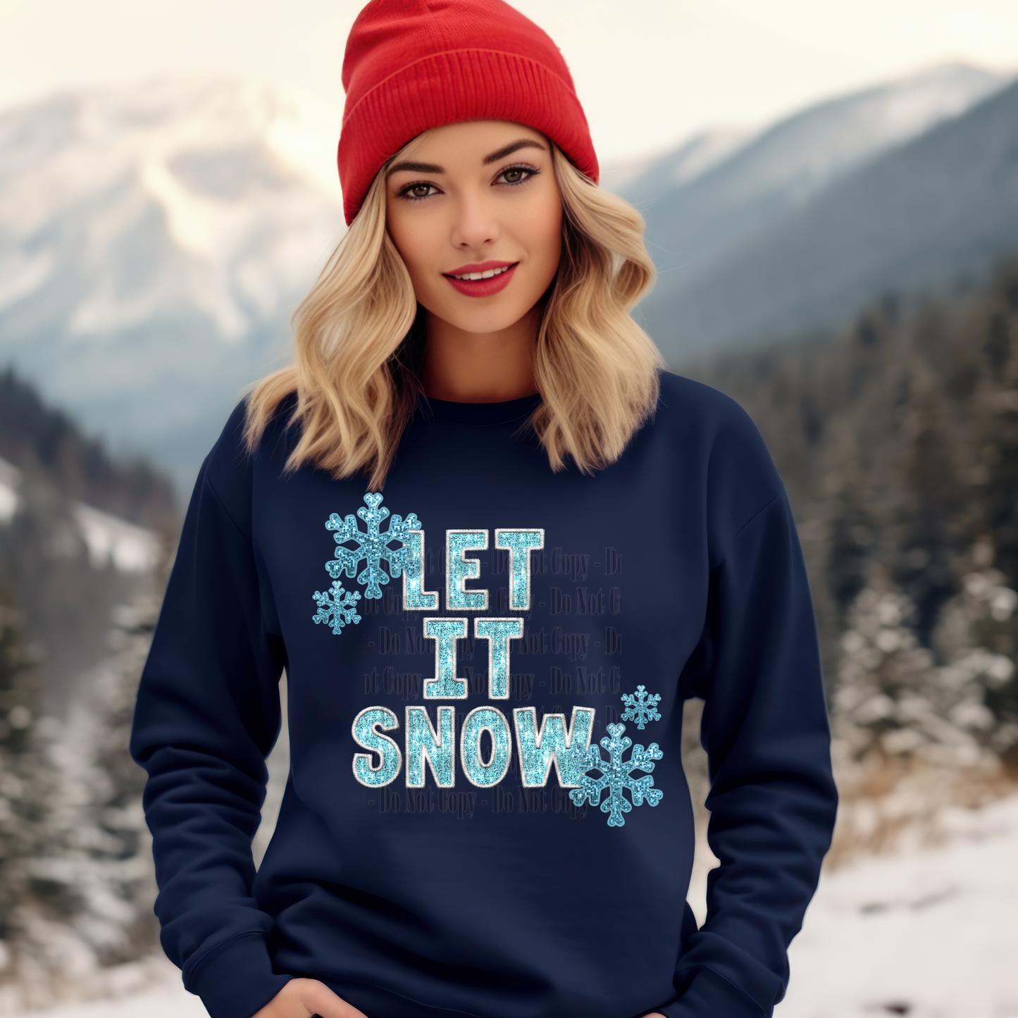 Let It Snow Digital Design | Winter Snowflake PNG