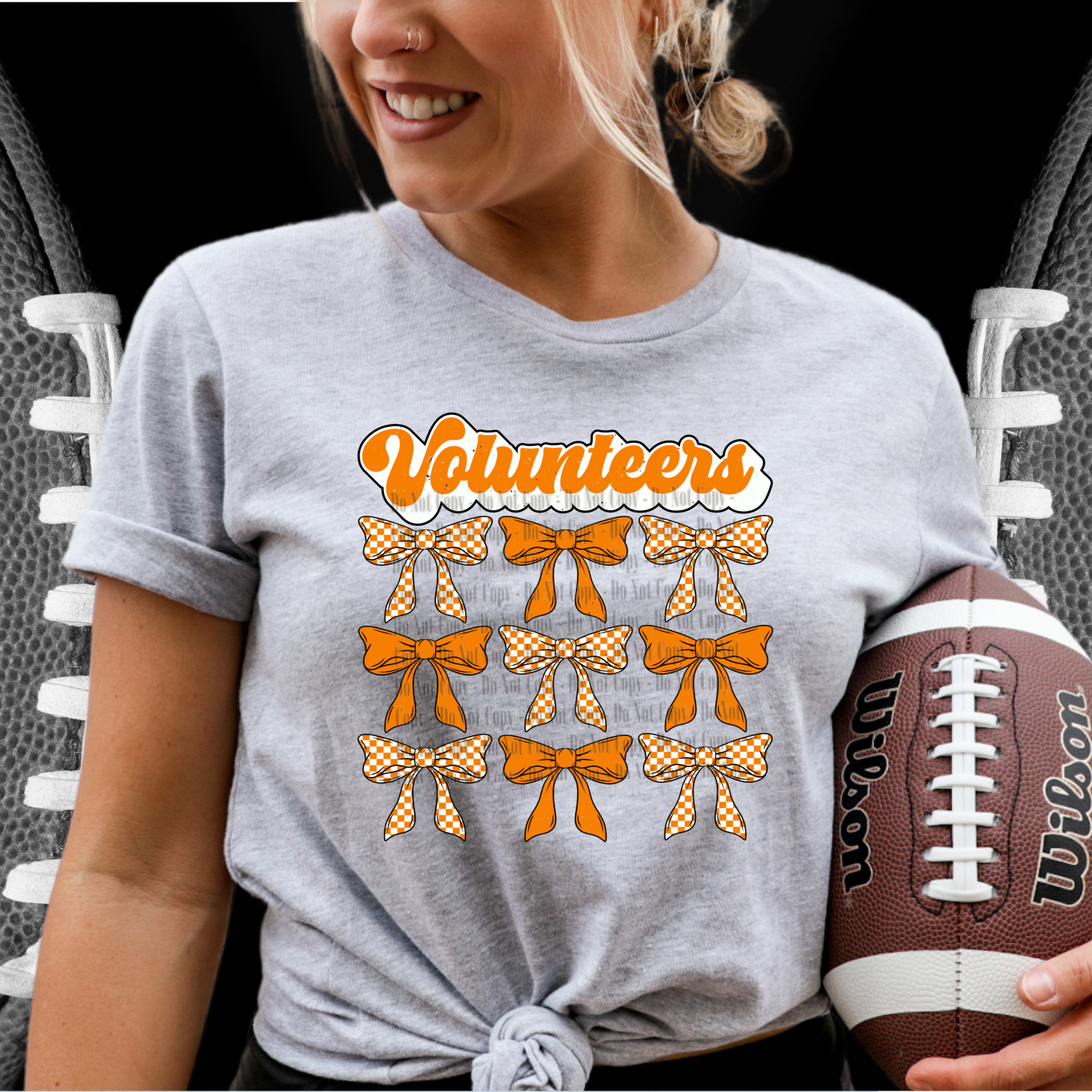 Volunteers Grid Bow Pattern Digital Design