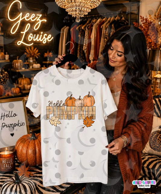 Hello Pumpkin PNG | Fall Pumpkin Shirt Design | Autumn Sublimation PNG | Cozy Fall Quote | Thanksgiving PNG | Digital Download