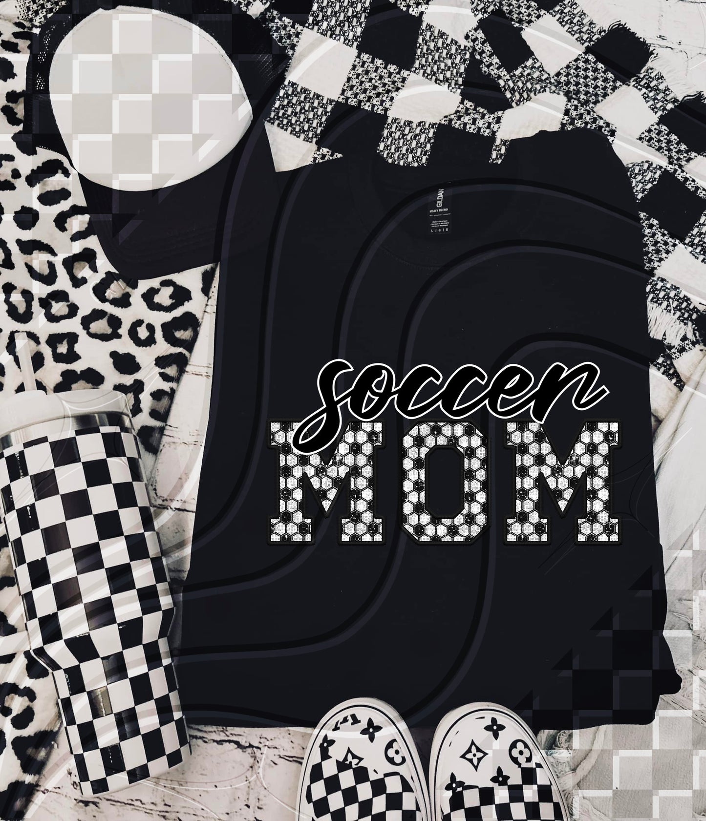 Soccer Mom - Faux Embroidery - Digital Download- PNG