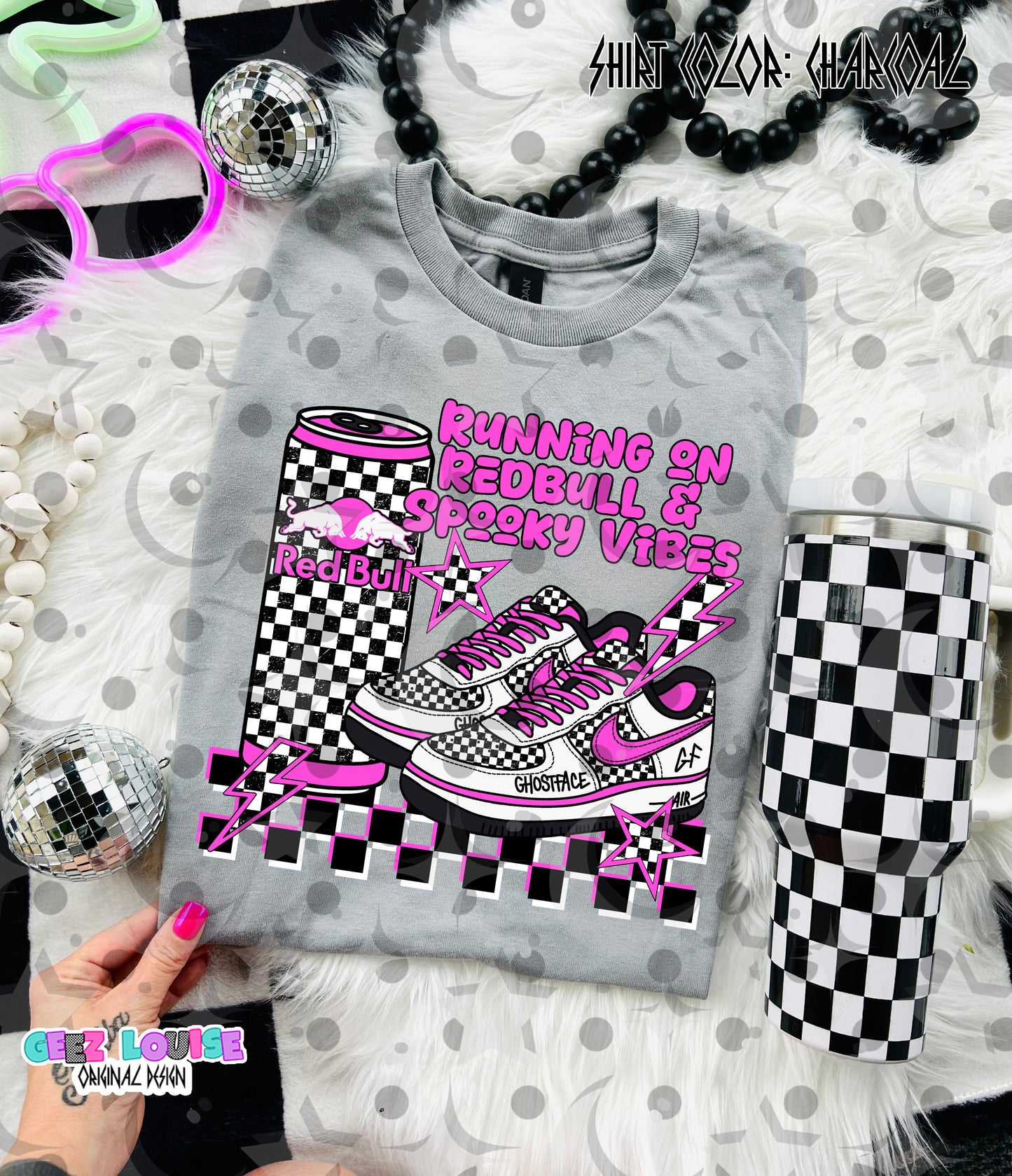 Running on Redbull & Spooky Vibes PNG | Retro Horror Inspired Design