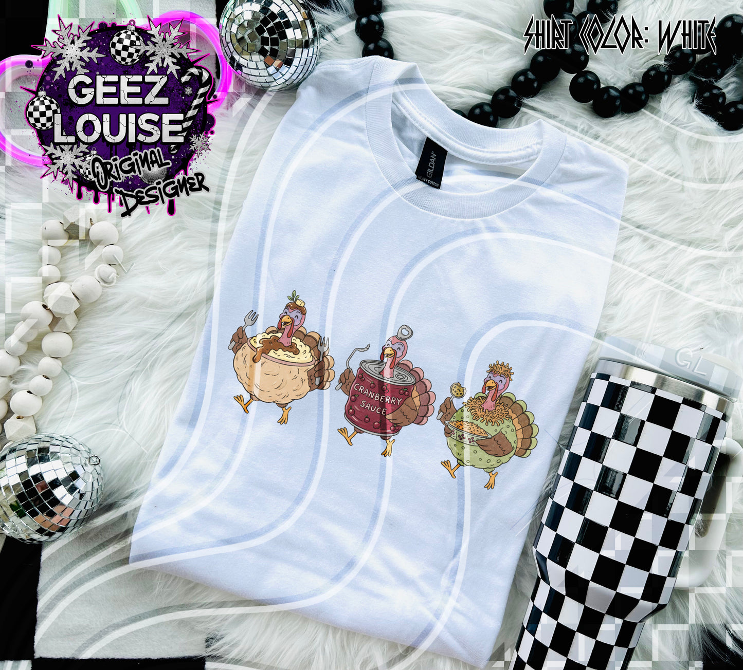 Turkey Dinner Trio | Funny Thanksgiving Food Lover Digital Design