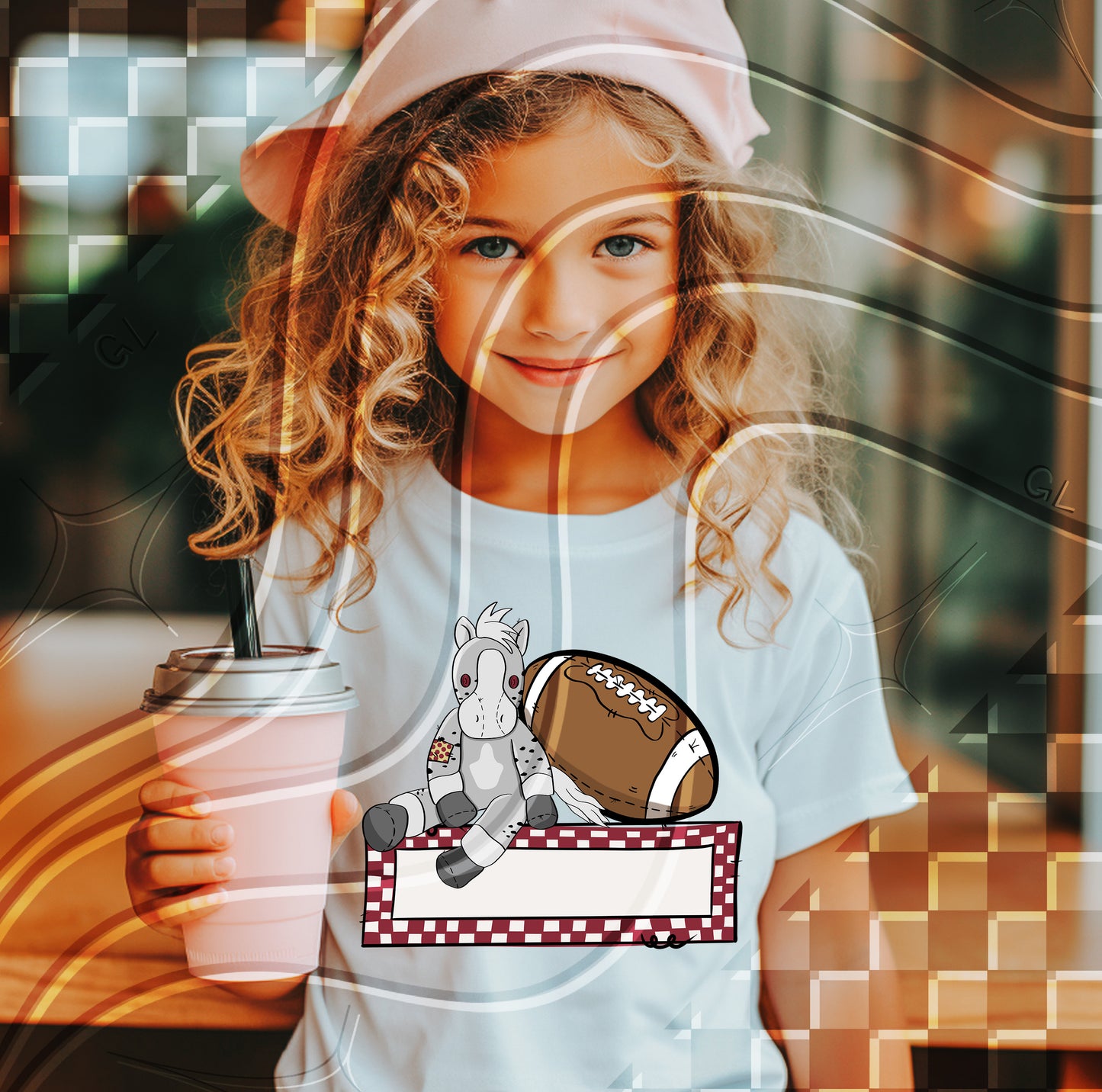 Game Day Mascot Cuties – Youth Name Custom Football Tee (Multiple Teams Available)