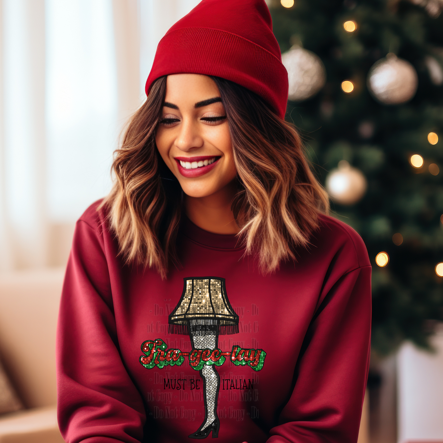 Fra-Gee-Lay Must Be Italian Digital Design | Christmas Story Leg Lamp PNG