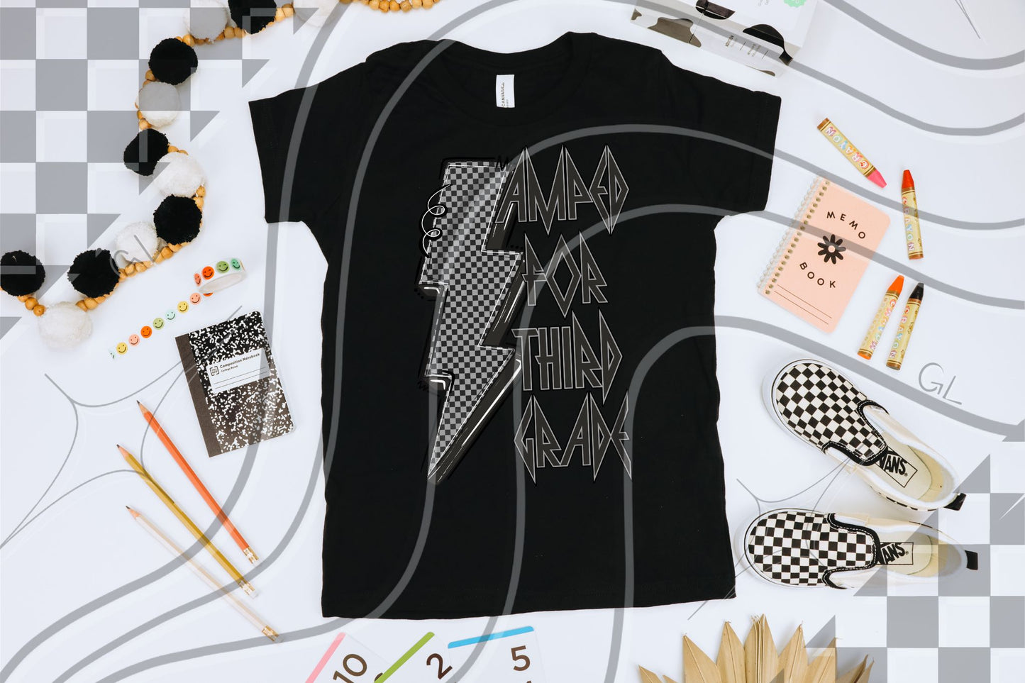 Amped for – Back to School Lightning Bolt Digital PNG Design – (Choose Your Grade)
