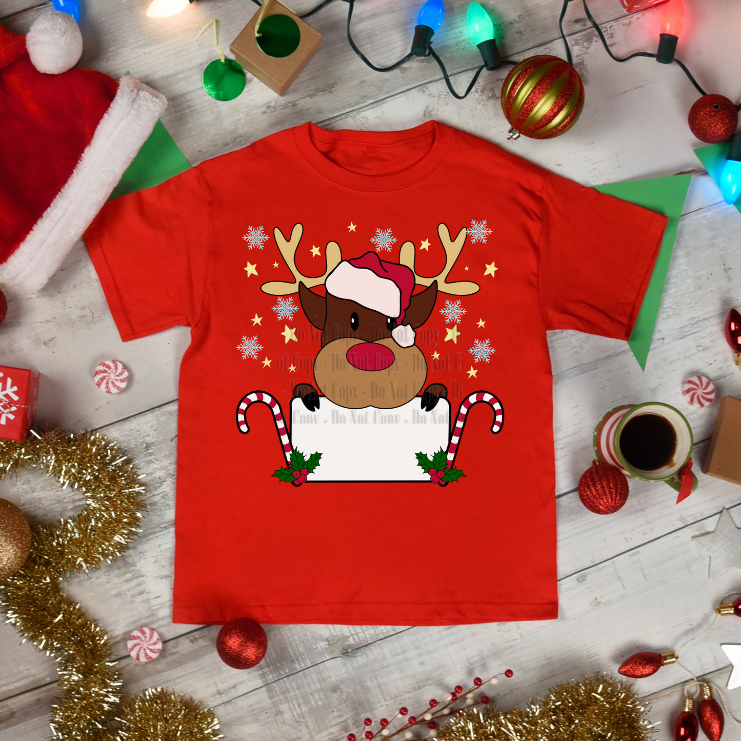Rudolph Reindeer Christmas Digital Design | Cute Holiday PNG