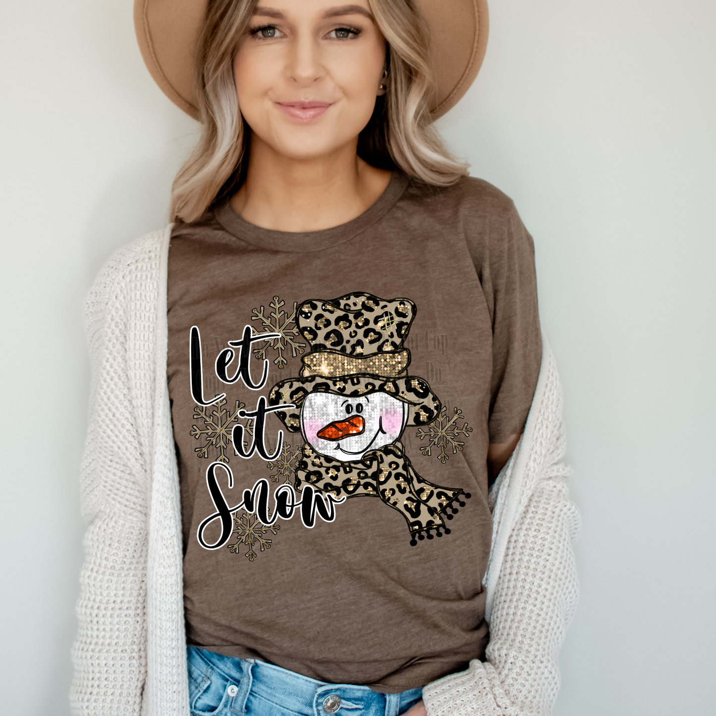 Leopard Let It Snow Digital Design | Sassy Snowman PNG