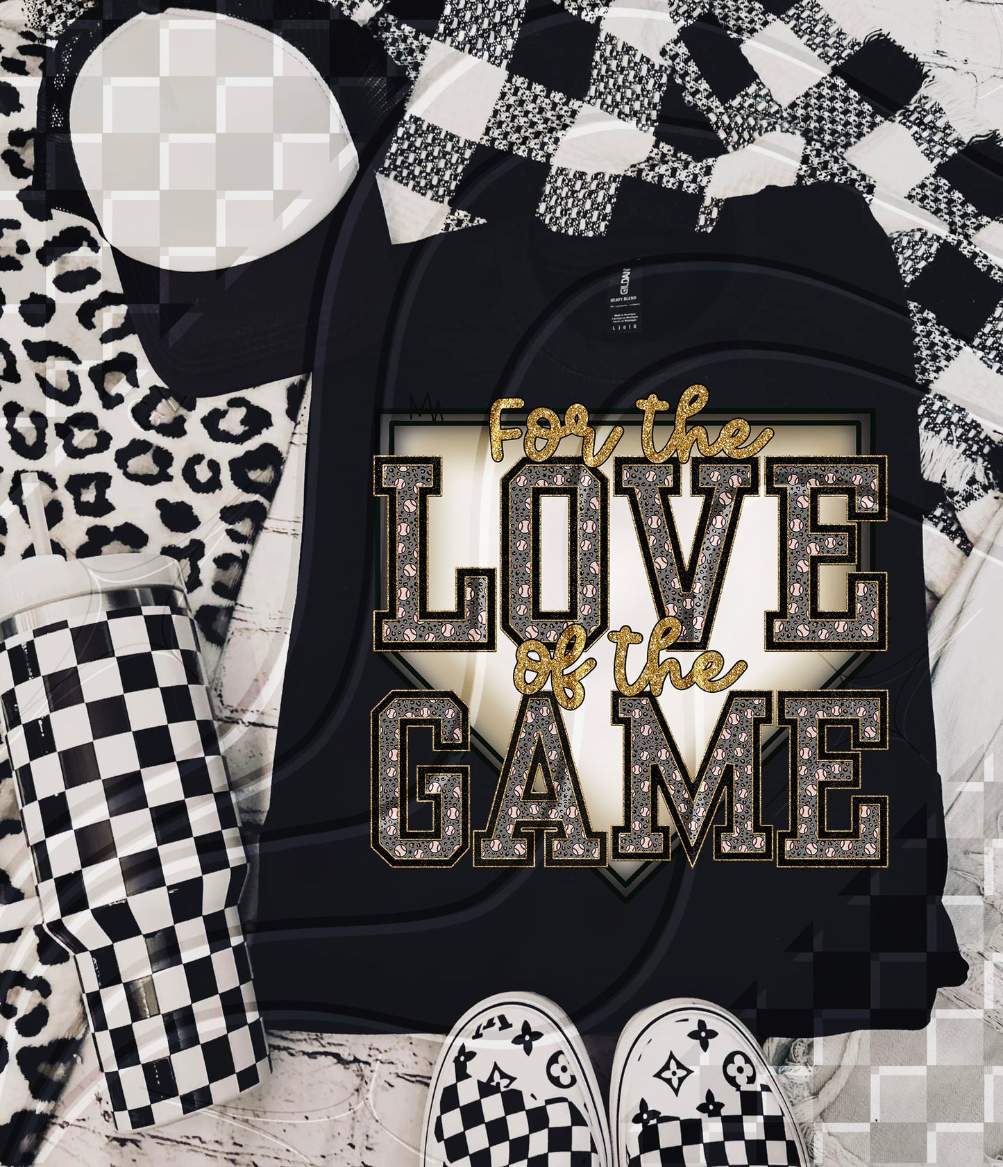 For the love of the game Baseball - Faux Embroidery - Digital Download- PNG