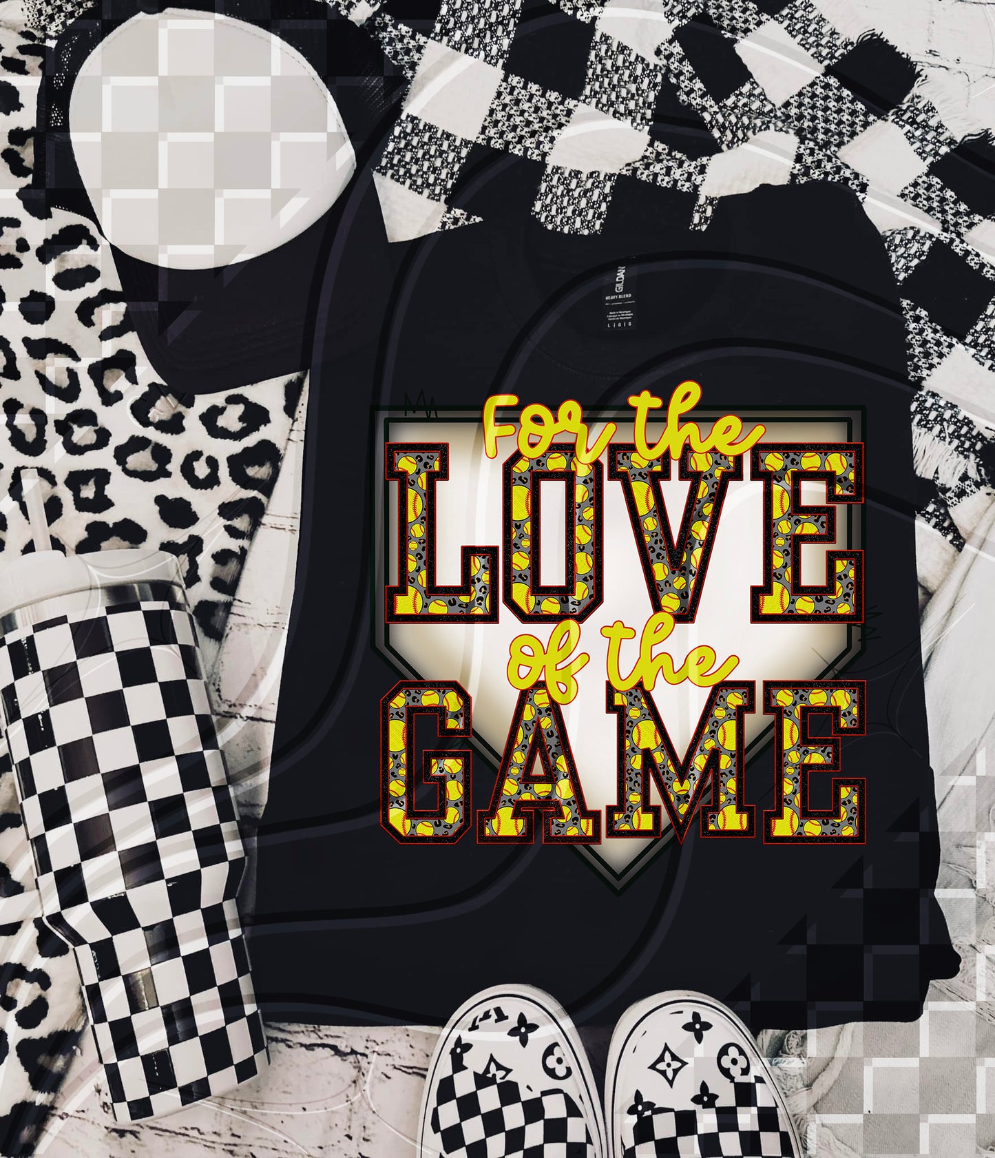 For the love of the game Softball - Faux Embroidery - Digital Download- PNG