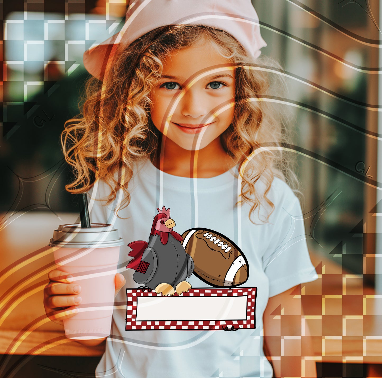 Game Day Mascot Cuties – Youth Name Custom Football Tee (Multiple Teams Available)