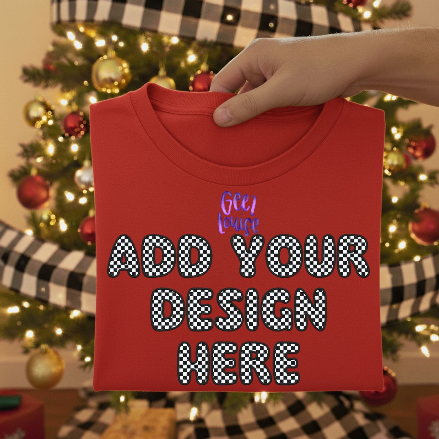Christmas Tree Folded Shirt Mockups | Digital Download | Blank Flat Lay