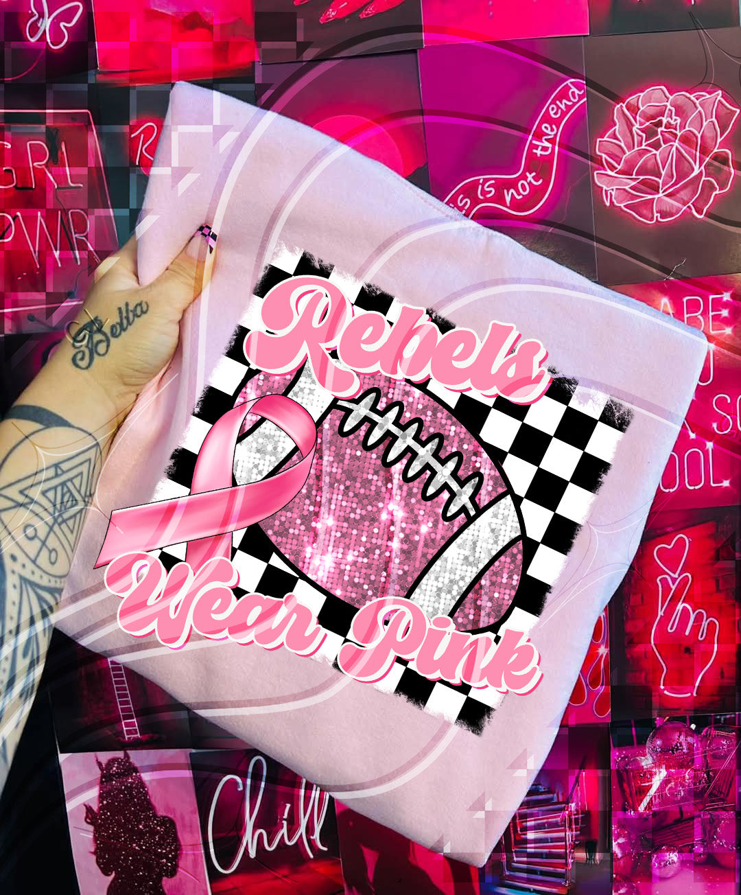Pink Out Football Digital Design – Custom "Team Name Wear Pink"