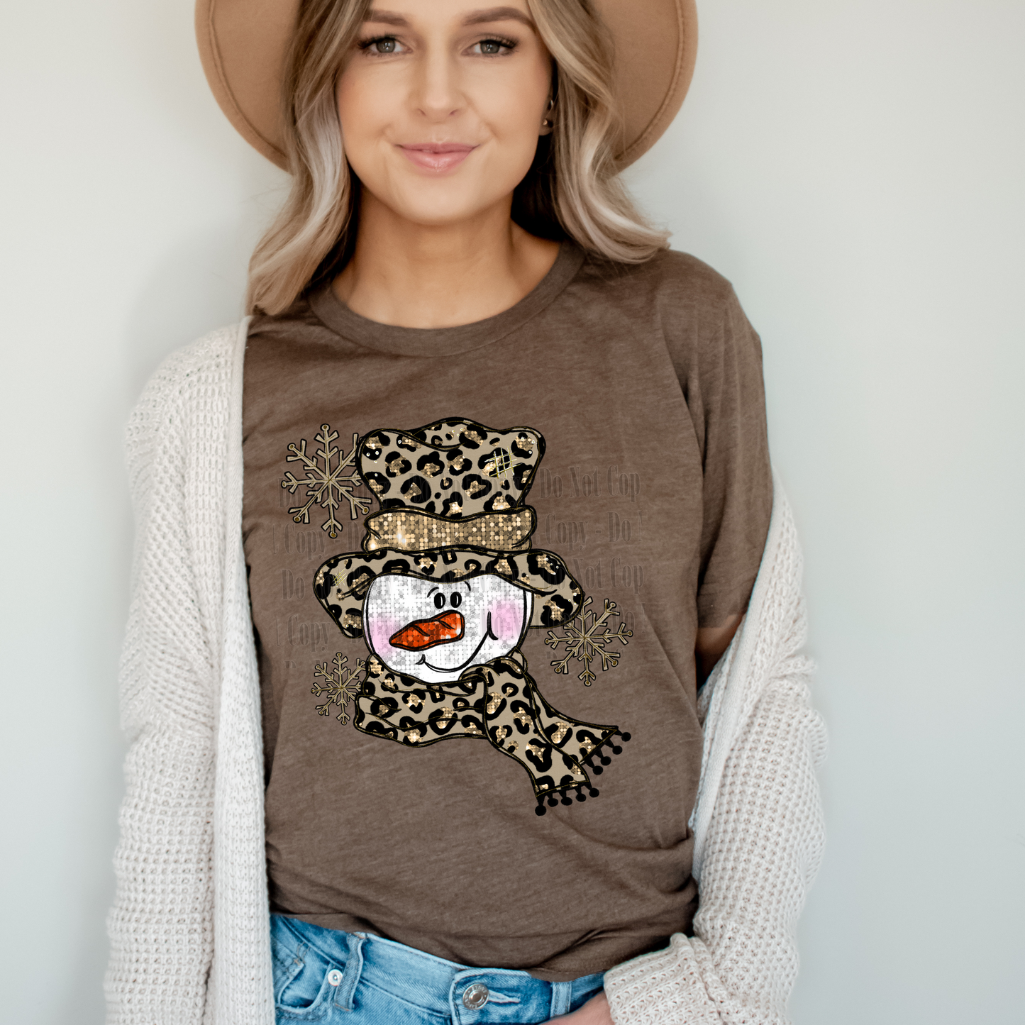 Leopard Snowman Digital Design | Winter PNG