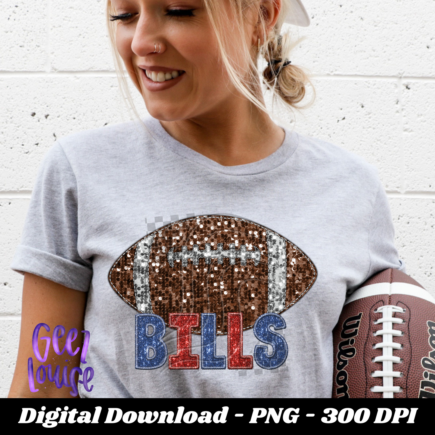 Buffalo - football- Faux sequin - Digital Download- PNG