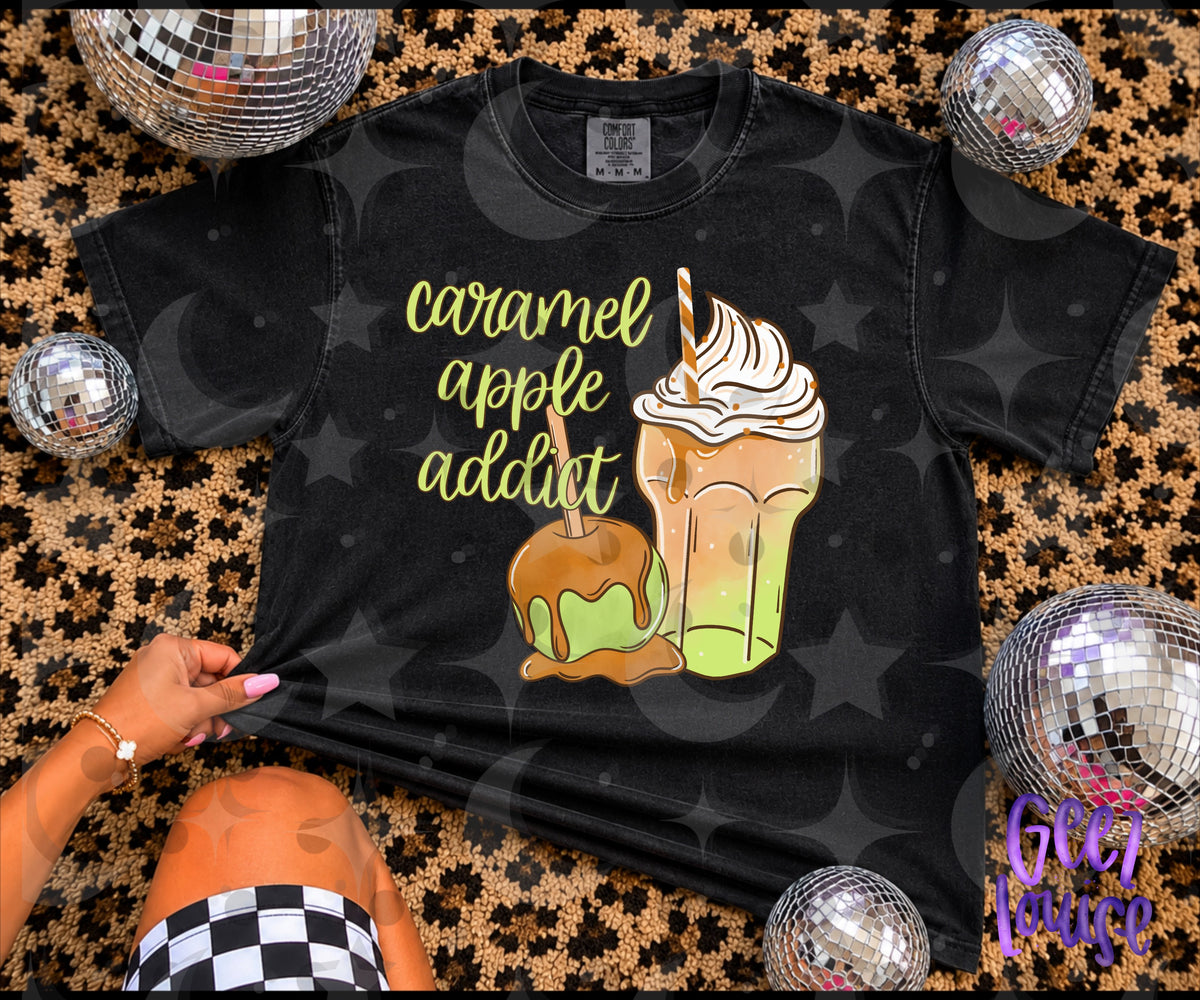 Caramel Apple Addict | Fall Drink PNG Design