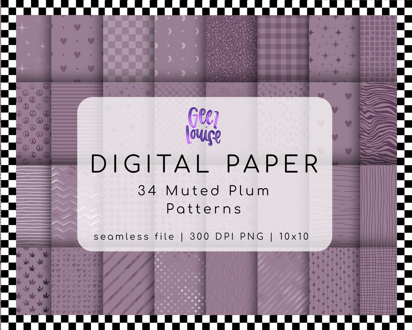 Muted Plum Seamless Digital Papers • 300 DPI Pattern Bundle