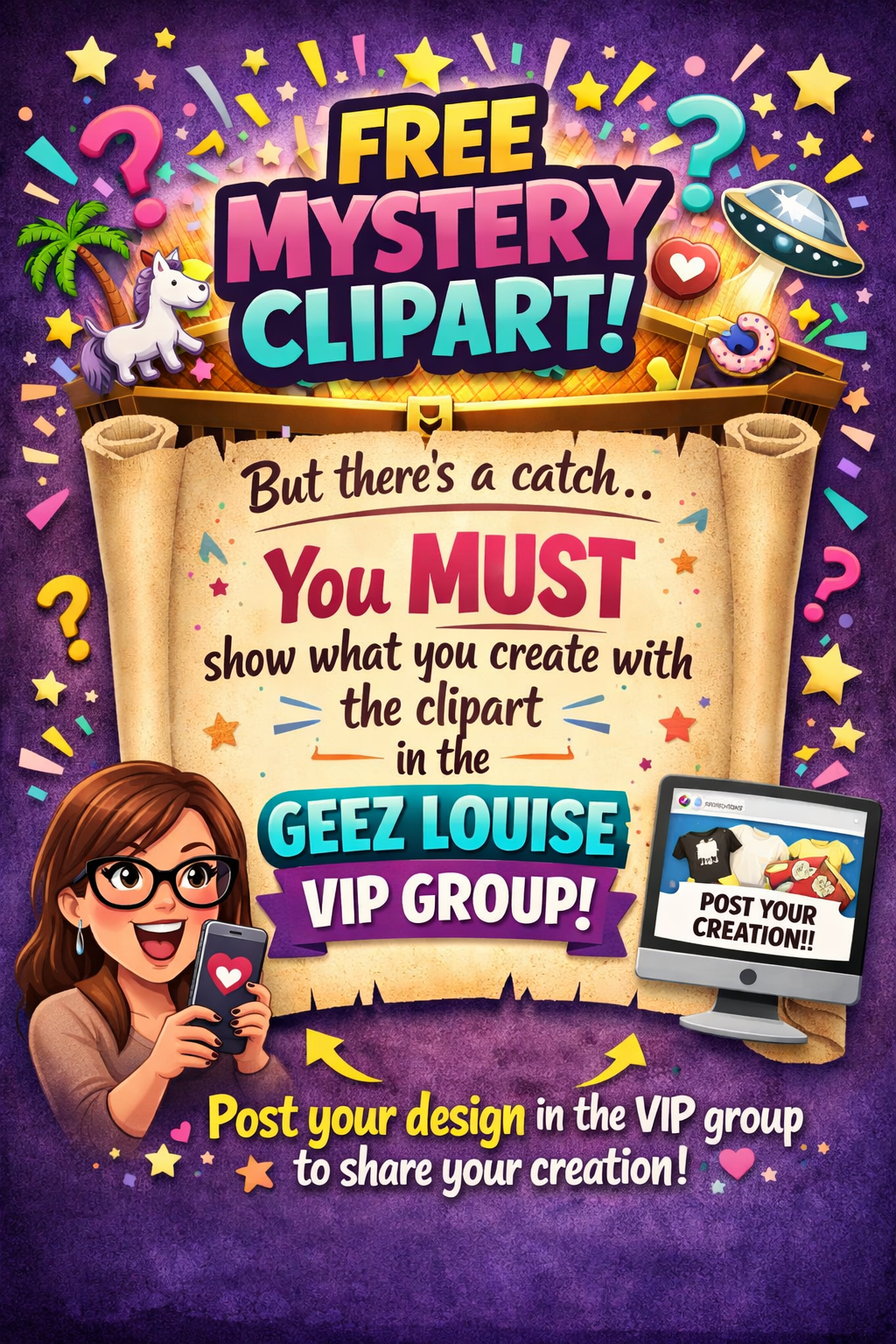 Mystery freebie Clipart 1.9.26 (Hand-Drawn PNG, Commercial Use, Instant Download)