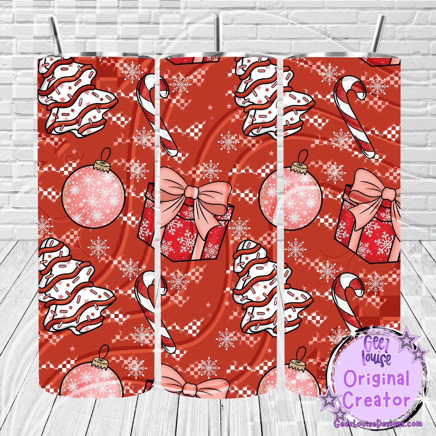 Christmas Cheer Digital Tumbler Wrap | 20oz Skinny | Sublimation PNG