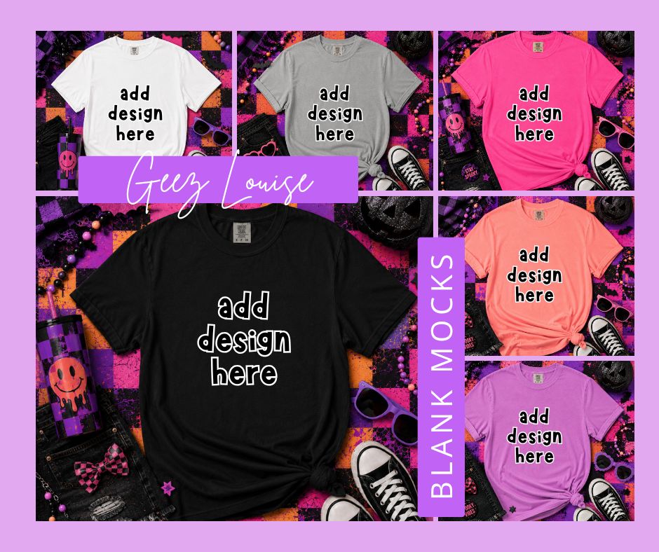 Retro Halloween Shirt Mockup Bundle | 6 Blank Tee Mockups