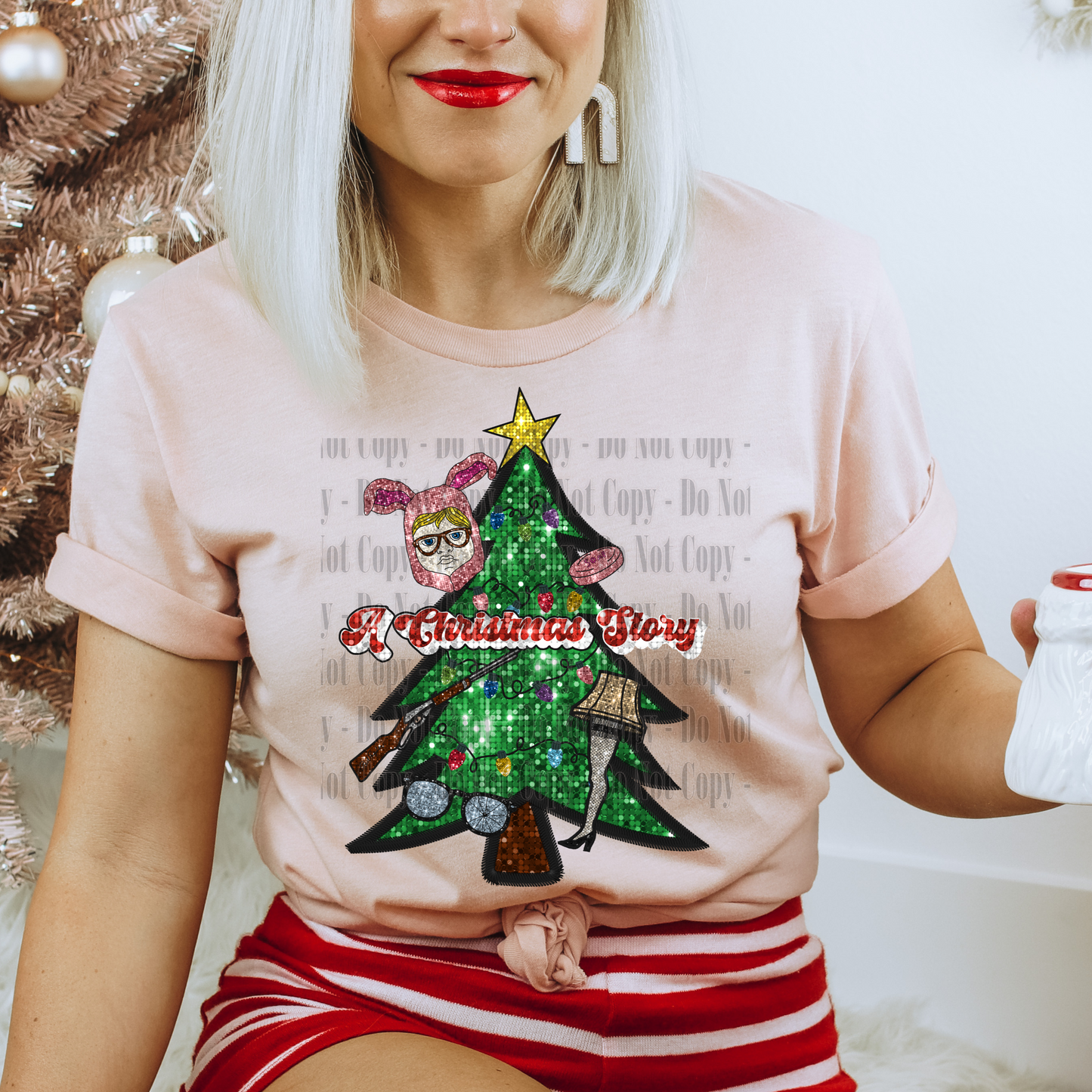 Christmas Story Inspired Digital Bundle | Holiday Movie Glitter PNG Designs
