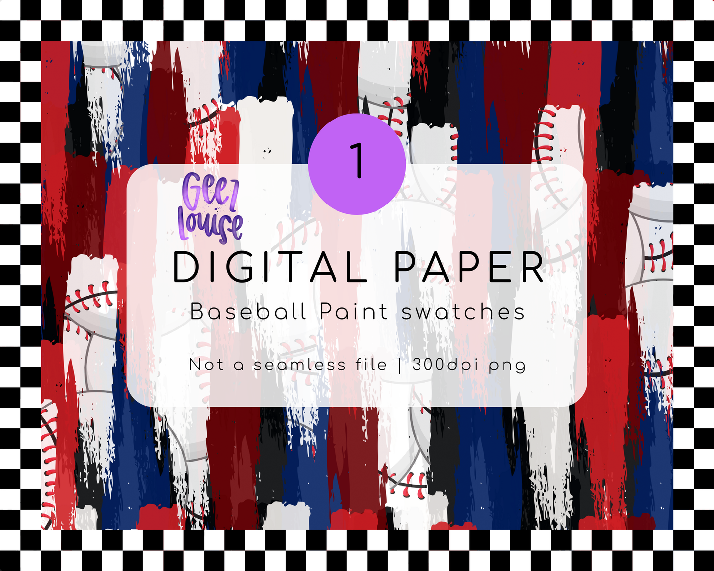 baseball paint stroke paper- Digital Download- PNG