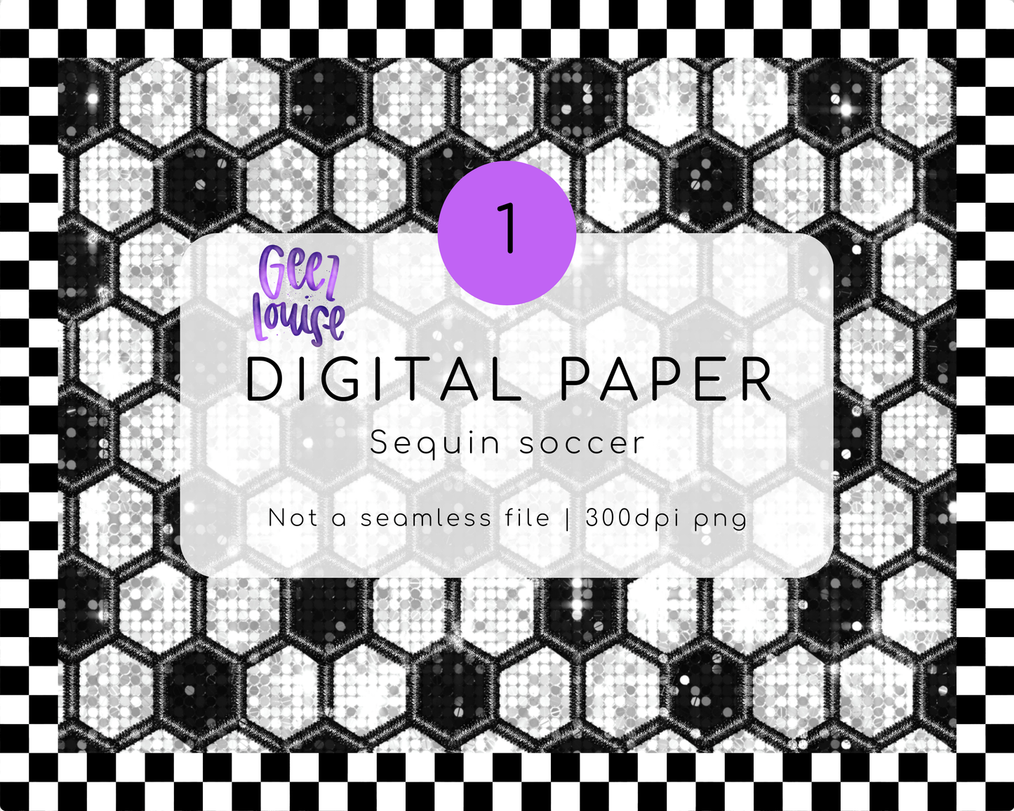 Soccer faux sequin paper - Digital Download- PNG