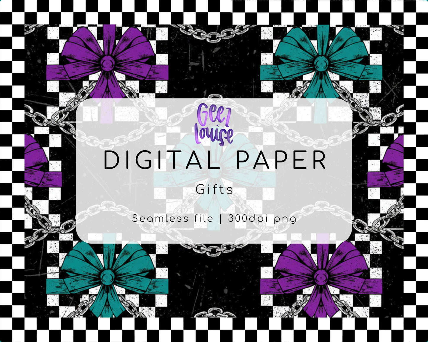 Gifts Digital Paper (Seamless PNG)