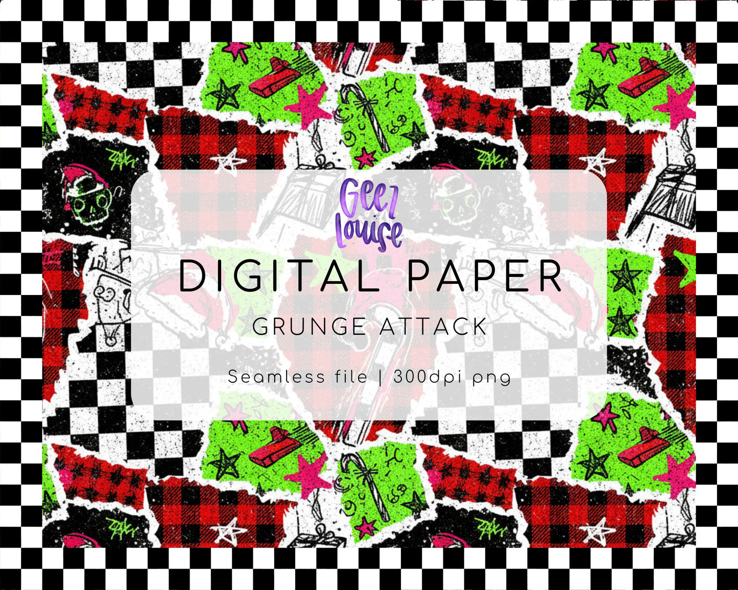 Grunge Attack Digital Paper (Seamless PNG)