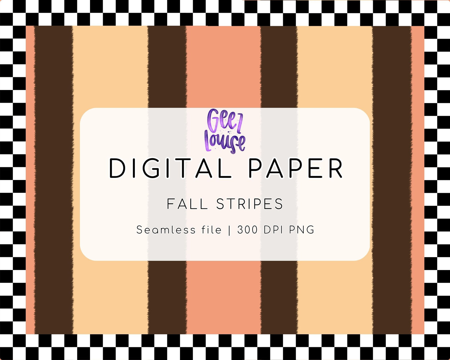 Fall Stripes Digital Paper | Autumn Seamless PNG | Neutral Stripe Background