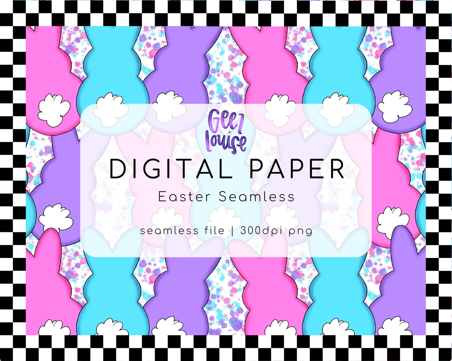 Bunny Easter seamless digital paper- Digital Download- PNG