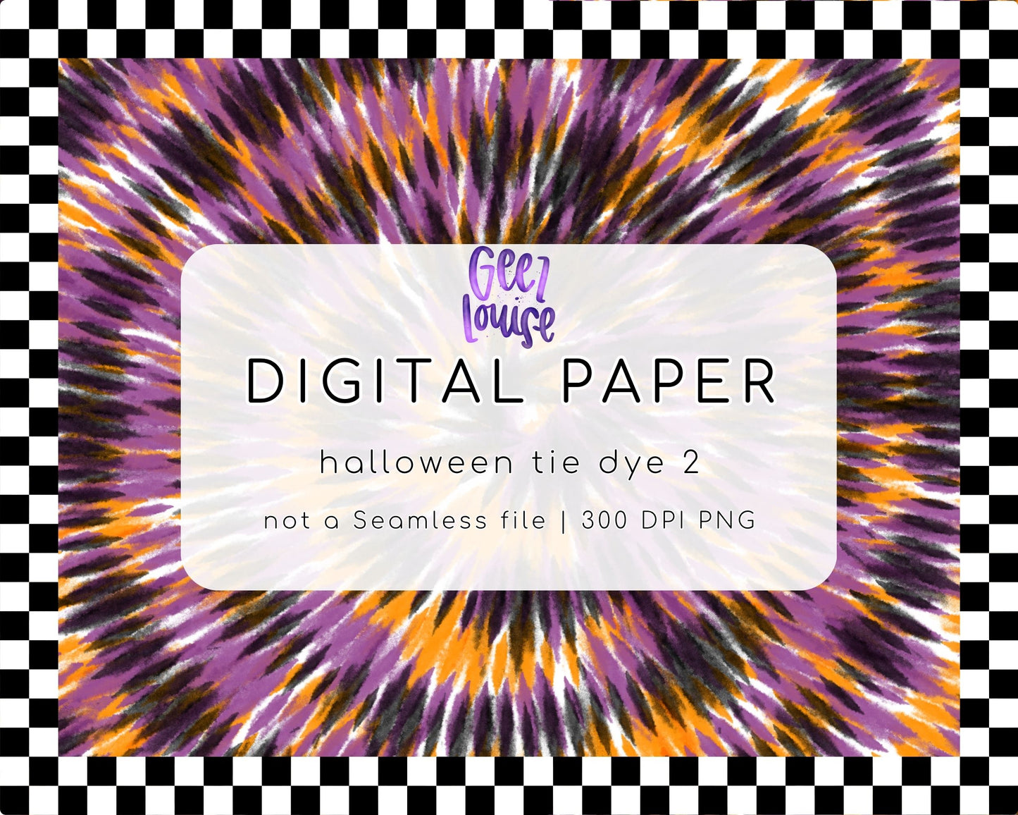 Halloween Tie Dye Digital Paper 2 | Purple Orange Black PNG Background