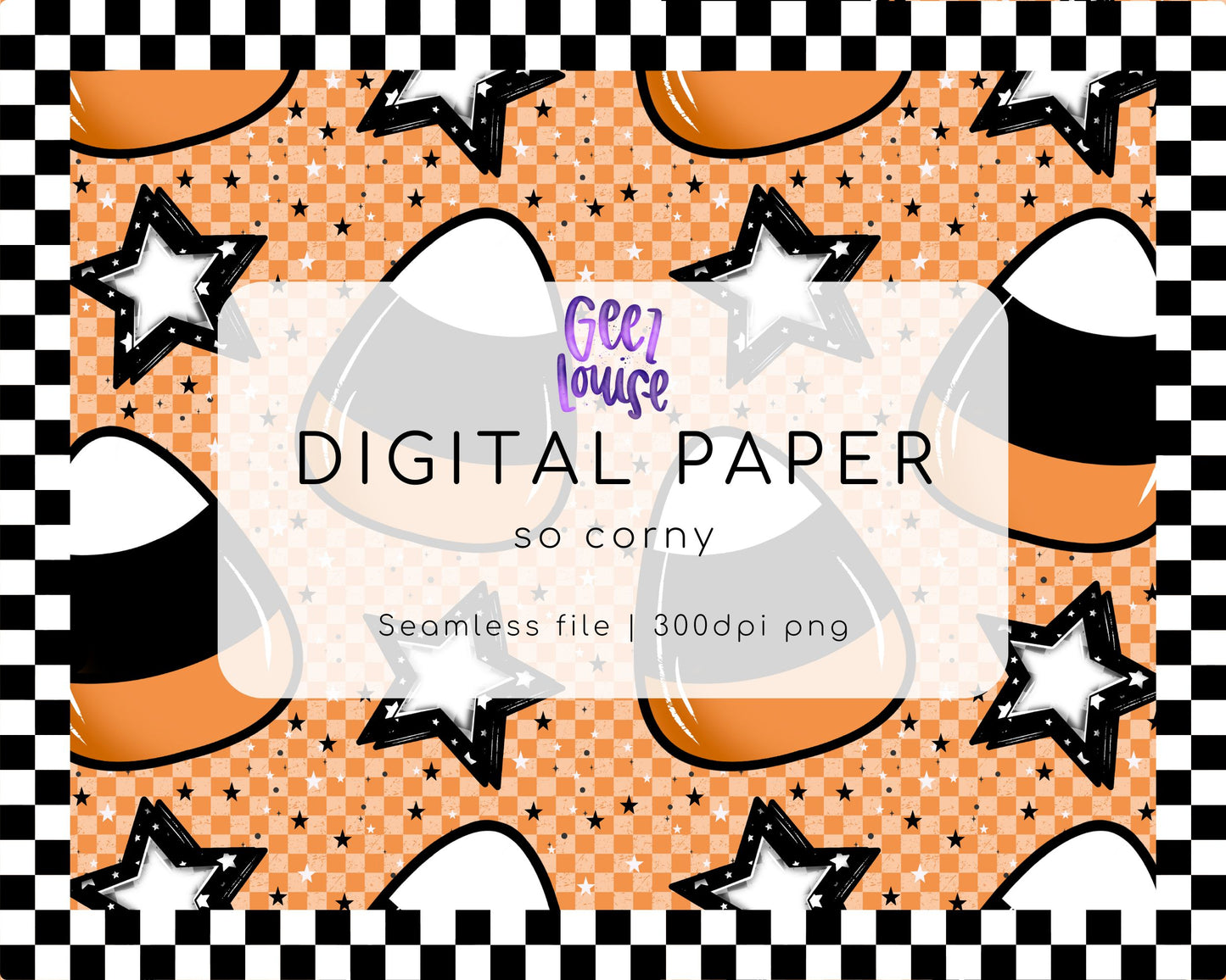 So Corny Seamless Digital Paper – Halloween Pattern | 300 DPI PNG File
