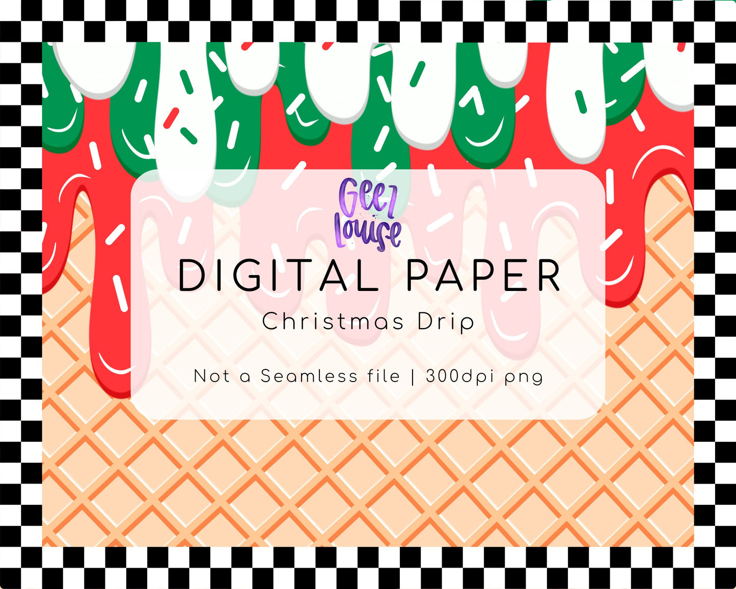 Christmas Drip Digital Paper | Festive Holiday Background | 300 DPI PNG