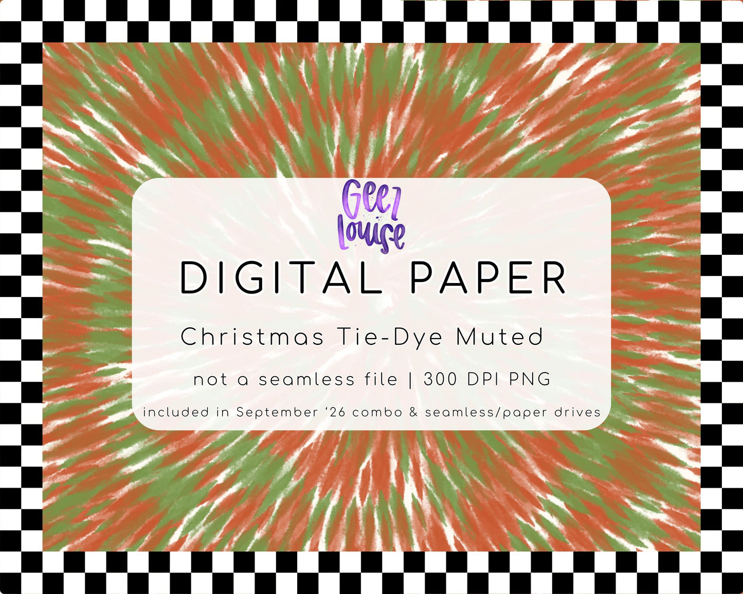 Christmas Tie-Dye Muted Digital Paper PNG | Retro Christmas Background