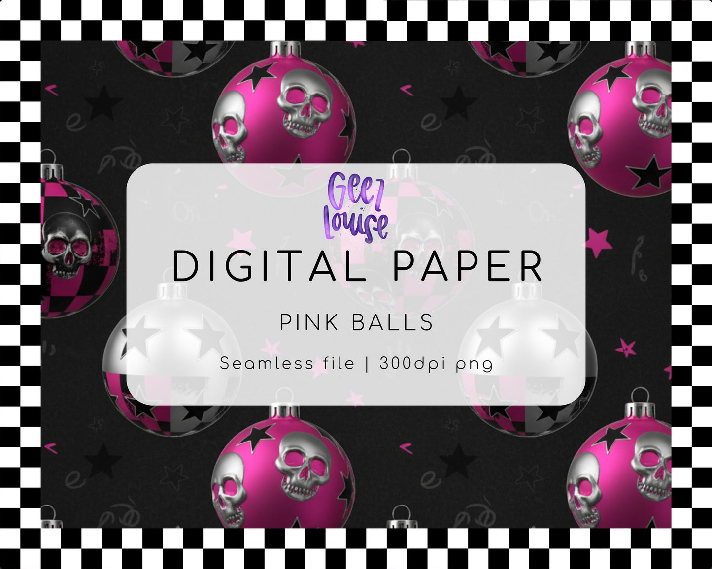 Pink Balls Digital Paper (Seamless PNG)