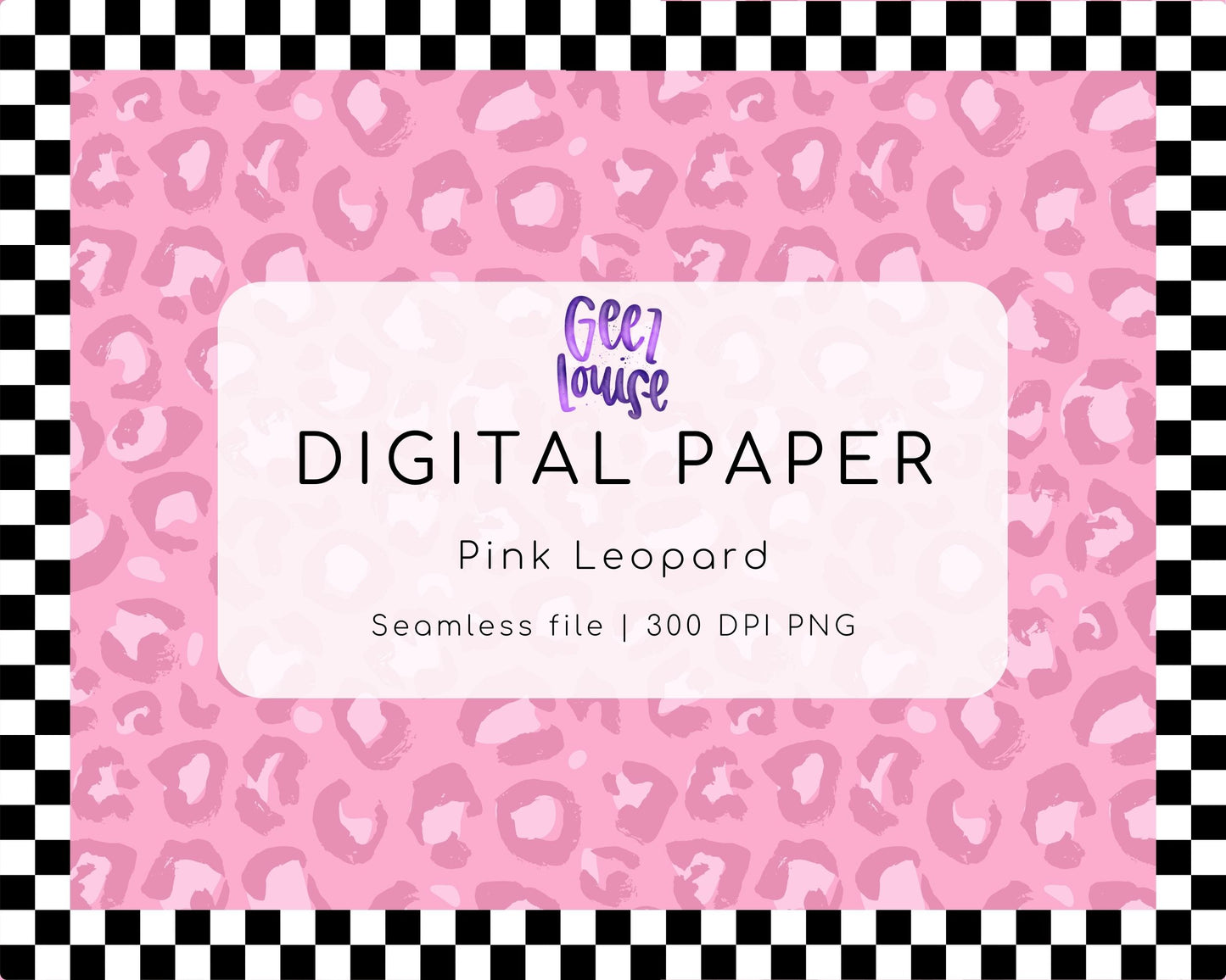 Pink Leopard Seamless Digital Paper | Pink Cheetah Print Background | 300 DPI PNG
