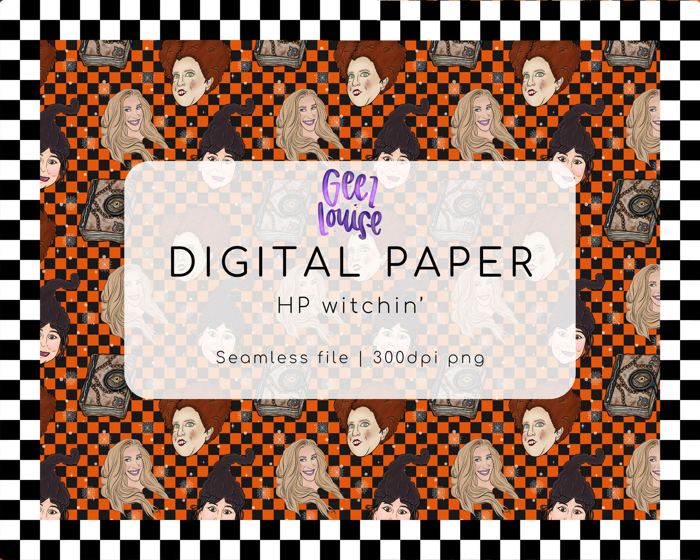 HP Witchin’ Digital Paper – Seamless Halloween Pattern | 300 DPI PNG File