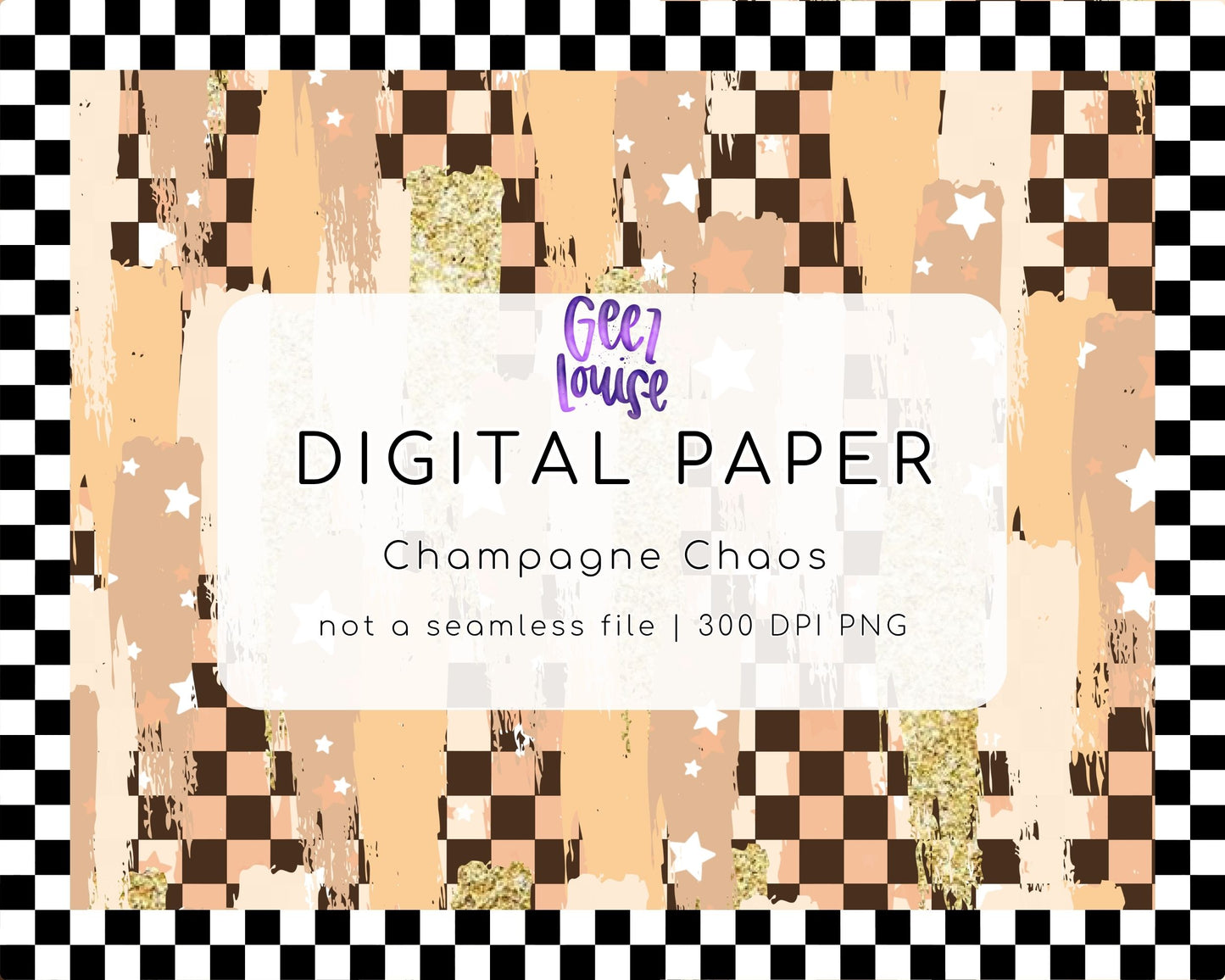 Champagne Chaos Digital Paper | Neutral Distressed Background | PNG