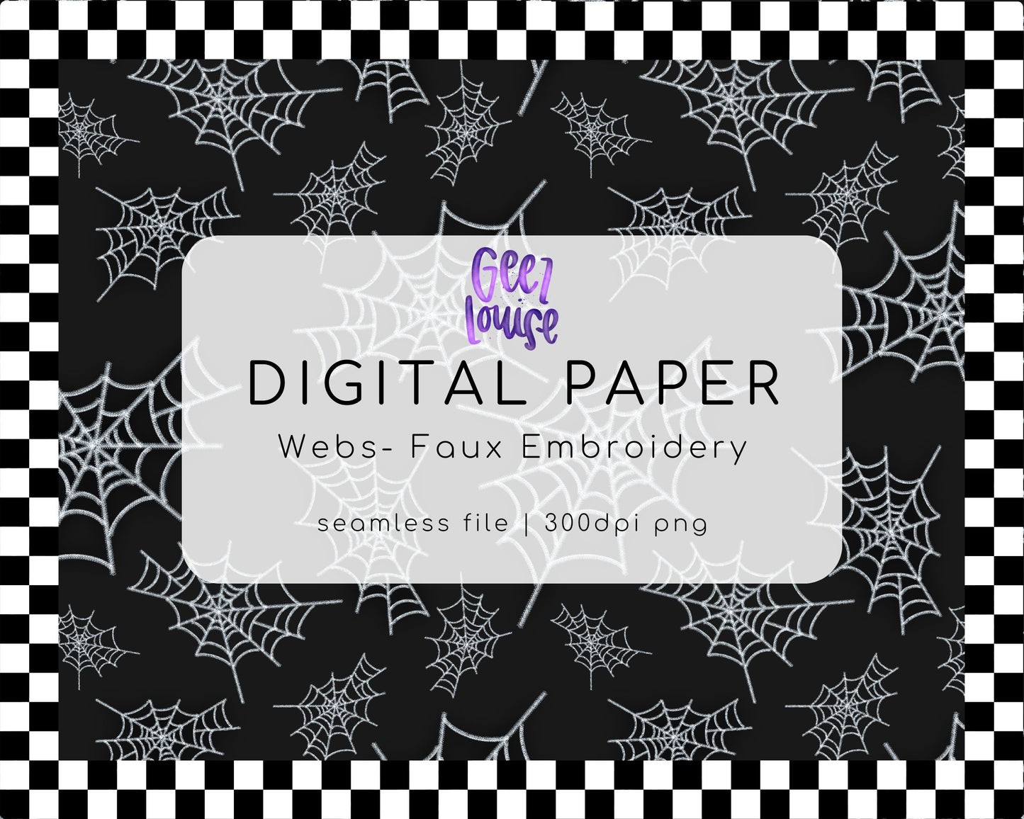 Faux embroidery webs - seamless - Digital Download- PNG