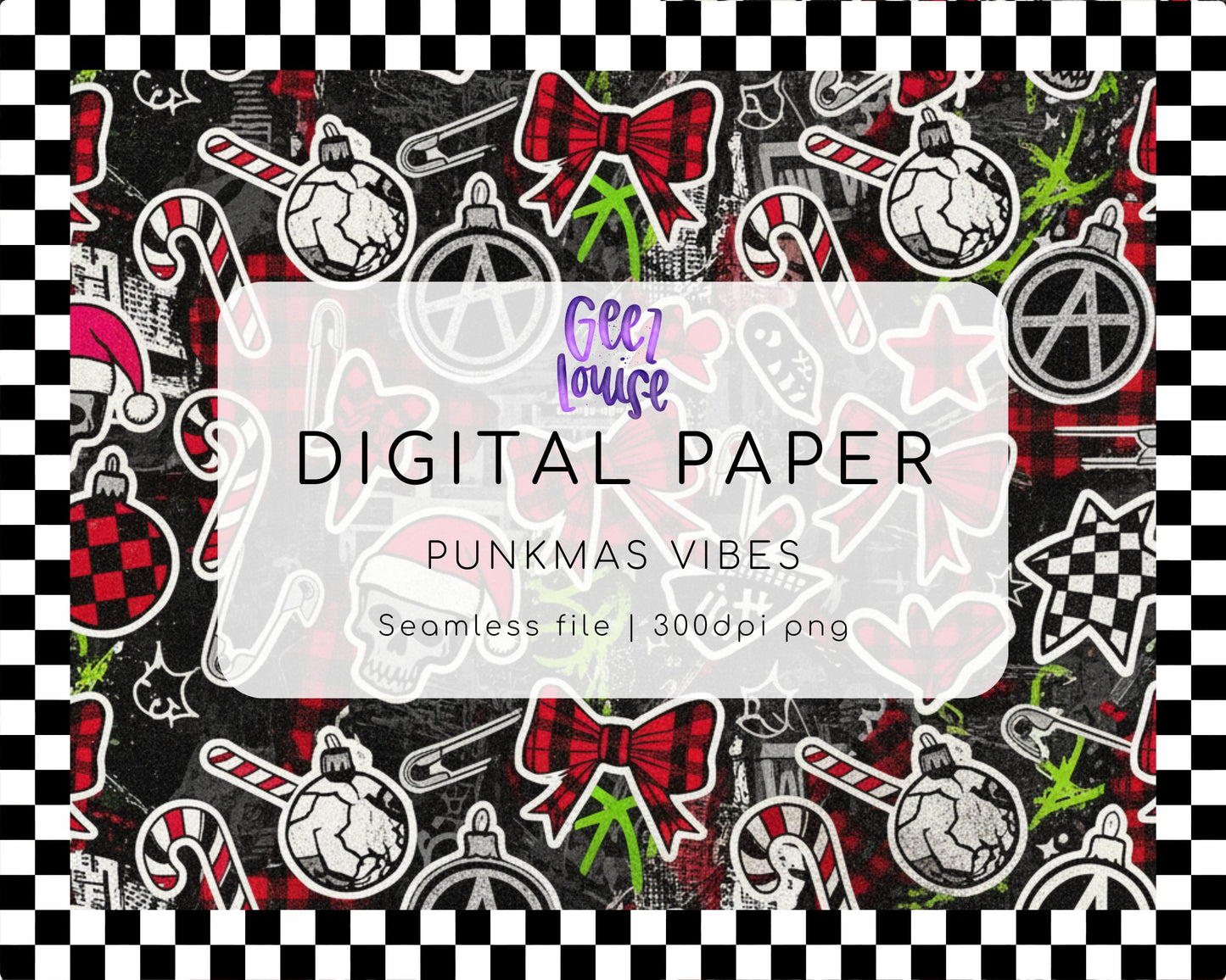 Punkmas Vibes Digital Paper (Seamless PNG)